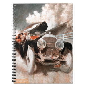 Caderno Espiral Carro contra o trem por William Harnden adoptivo