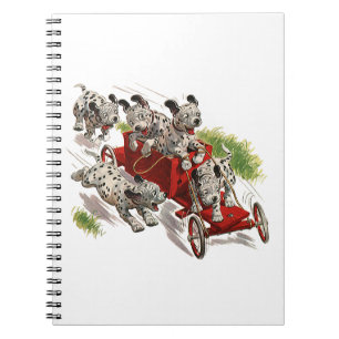 Caderno Espiral Carro de bombeiros Dalmatian bonito dos cães de
