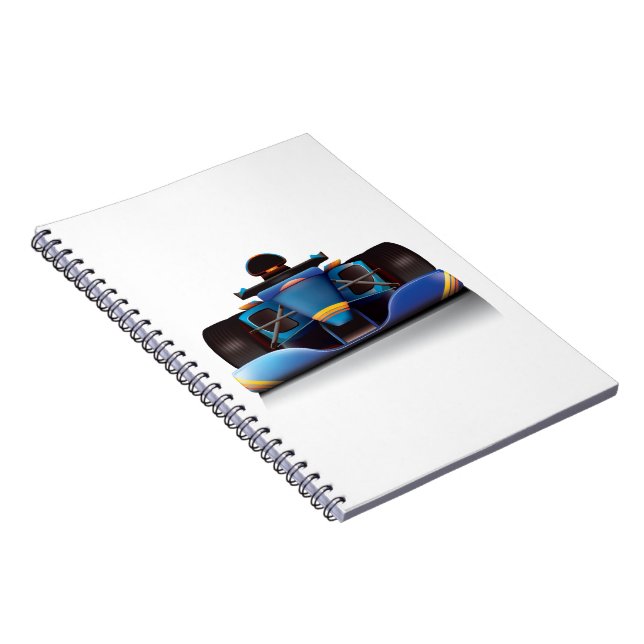 Caderno Espiral Carro de Corrida Azul (Lado Direito)