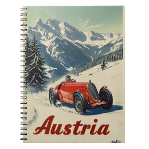 Caderno Espiral Carro de corrida de vinhetas na Áustria