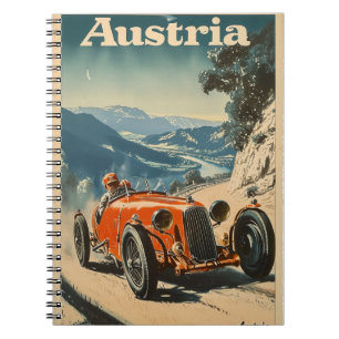 Caderno Espiral Carro de corrida de vinhetas na Áustria