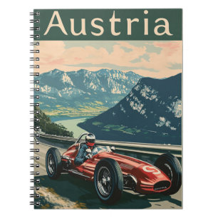 Caderno Espiral Carro de corrida de vinhetas na Áustria