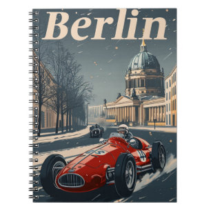 Caderno Espiral Carro de corrida em snowy Berlin