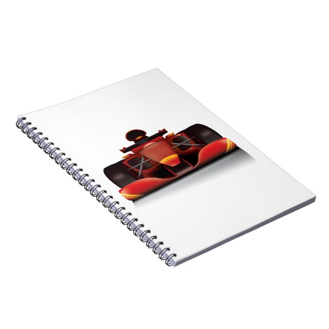 Caderno Espiral Carro de Corrida Vermelha (Lado Direito)
