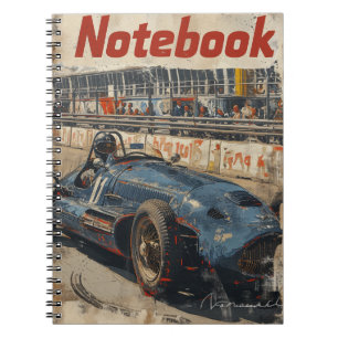 Caderno Espiral Carro de Corrida Vintage