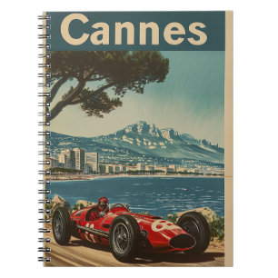 Caderno Espiral Carro de Corrida Vintage em Cannes