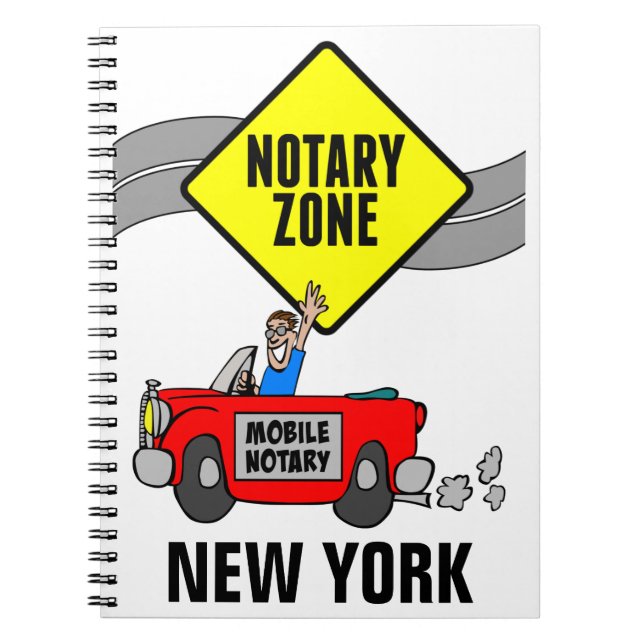 Caderno Espiral Carro Desportivo da Zona Notícia Móvel, Nova York (Frente)