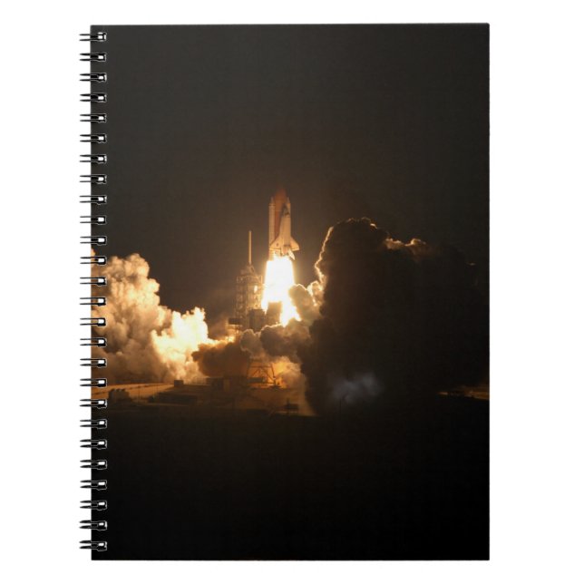 Caderno Espiral Carro espacial Terra nave espacial Noite Canva (Frente)