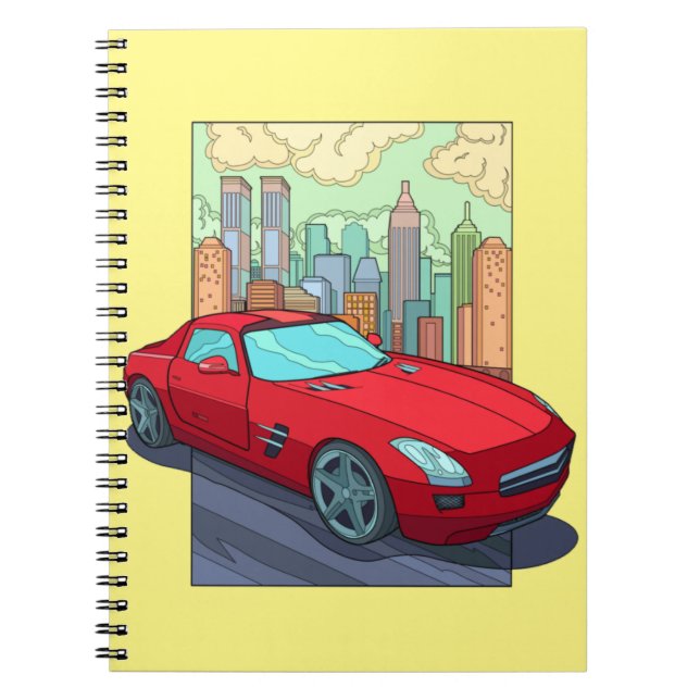 Caderno Espiral Carro moderno na cidade (Frente)