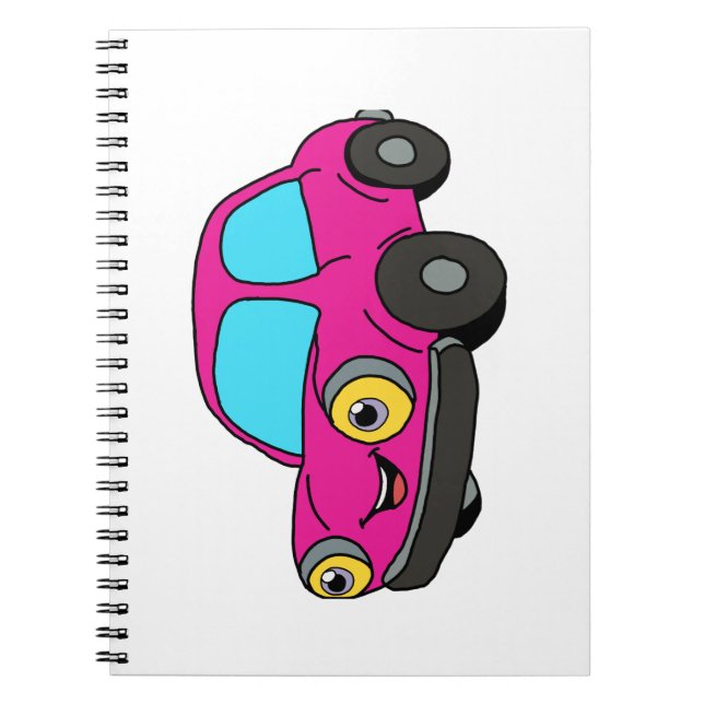 Caderno Espiral Carro Rosa (Frente)