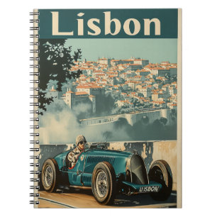 Caderno Espiral Carro Vintage Racing em Lisboa