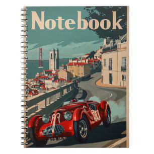 Caderno Espiral Carro Vintage Racing em Lisboa