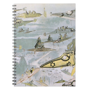 Caderno Espiral Carros Futuristas de Ficção Científica Vintage, Tá