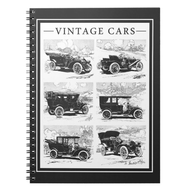 Caderno Espiral Carros vintage notebook (Frente)