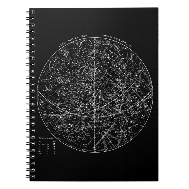 Caderno Espiral Carta de estrela da astronomia (Frente)