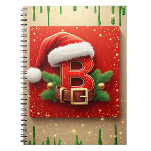 Caderno Espiral Carta de Natal B Com Coroa de Pinheiro Estilo de F