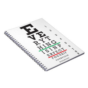 Caderno Espiral Carta de olho da optometria