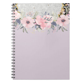 Caderno Espiral Carta Floral Cor-de-Rosa, Bonito, design