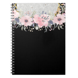 Caderno Espiral Carta Floral Cor-de-Rosa, Bonito, design