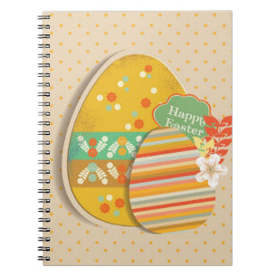 Caderno Espiral Cartão com símbolo do ovo da páscoa