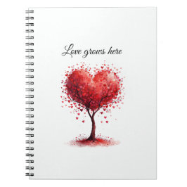 Caderno Espiral Cartão de Amor de São Valentim | Romântico para El