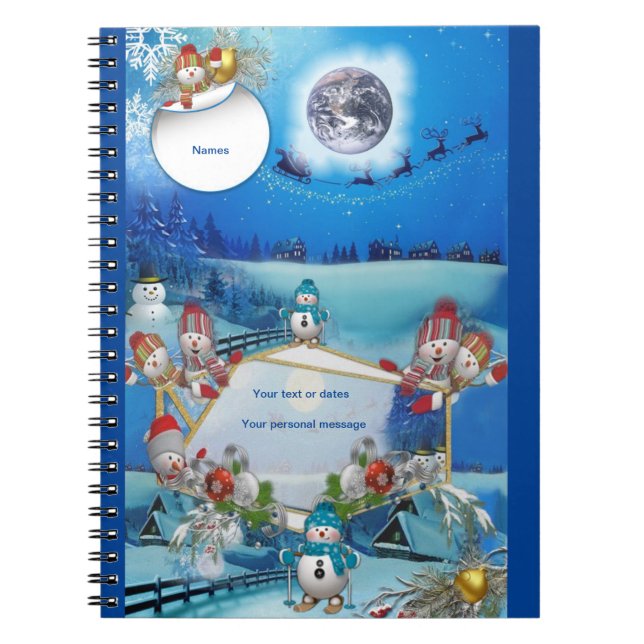 Caderno Espiral Cartão de inverno de Ano Novo (Frente)