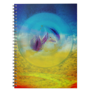 Caderno Espiral Cartão de lírios, abstrato surreal trabalho de a