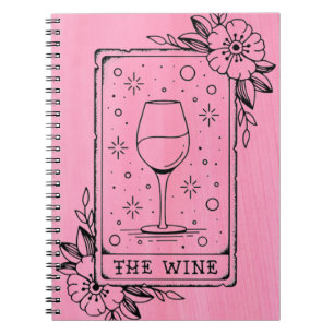 Caderno Espiral Cartão de Tarô de Vinho