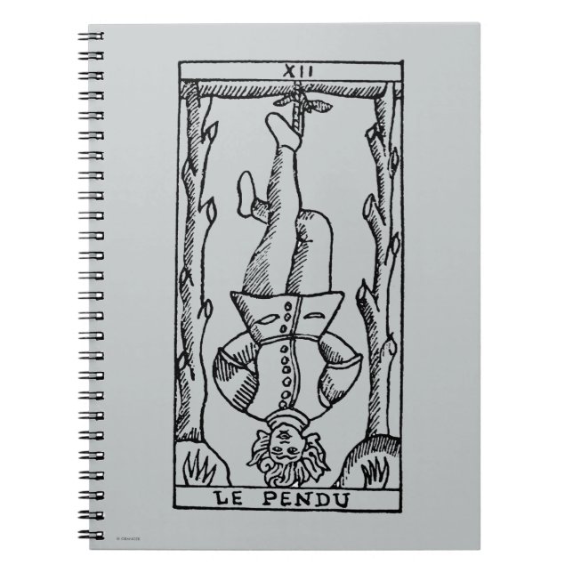 Caderno Espiral Cartão de Tarot: Homem pendurado (Frente)