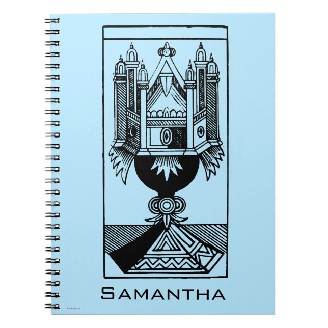 Caderno Espiral Cartão de Tarot: O ás dos copos (Frente)