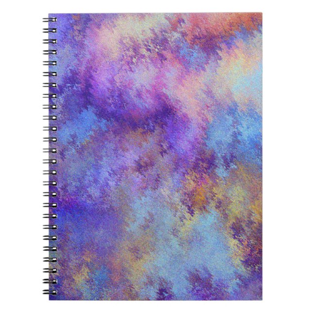 Caderno Espiral cartão postal das nuvens roxas sonhadoras (Frente)