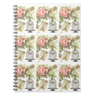 Caderno Espiral Cartão-postal do notebook francês