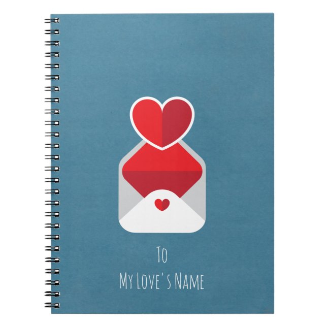Caderno Espiral Cartas de Amor Personalizadas (Frente)