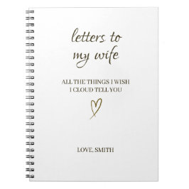 Caderno Espiral Cartas para Minha Esposa – Carta Personalizada