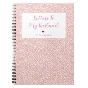 Caderno Espiral Cartas para o meu marido Personalizado Rosa Bonito