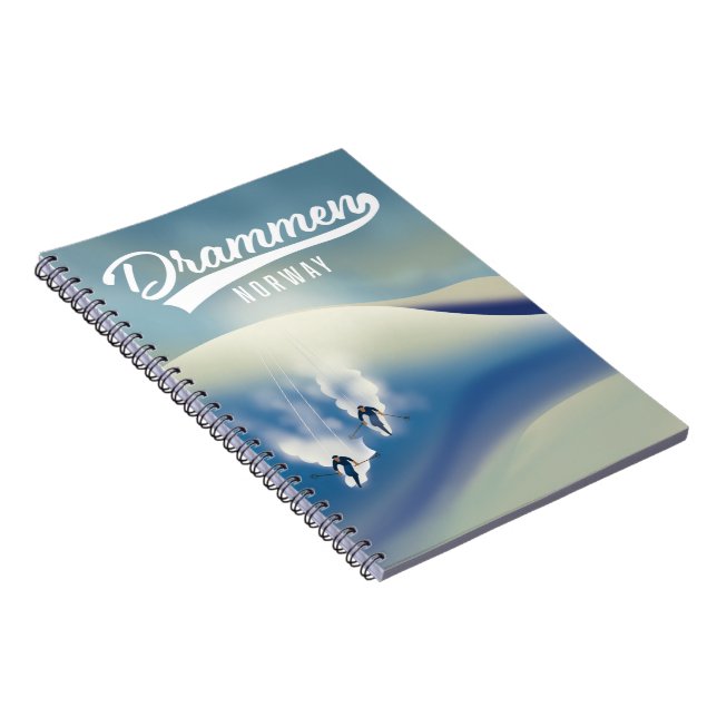 Caderno Espiral Cartaz de esqui de Drammen Noruega (Lado Direito)