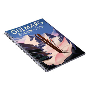 Caderno Espiral Cartaz de esqui de Gulmarg Kashmiri Índia