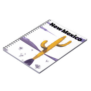 Caderno Espiral Cartaz de férias estilo vintage do Cacto do Novo M