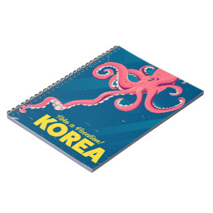 Caderno Espiral cartaz de férias na Coreia