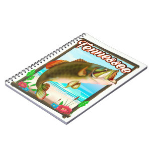 Caderno Espiral Cartaz de pesca do Tennessee.