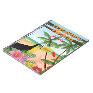 Caderno Espiral Cartaz de viagem da Treasure Beach, Jamaica
