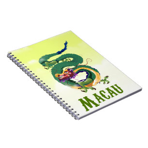 Caderno Espiral Cartaz de viagem estilo vintage Macau China