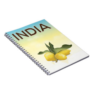 Caderno Espiral Cartaz de viagem India Lemon