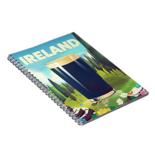 Caderno Espiral Cartaz de viagem Irlanda Pint