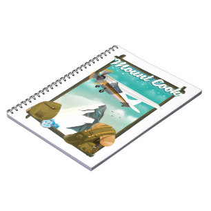Caderno Espiral Cartaz de viagem Mount Cook Nova Zelândia