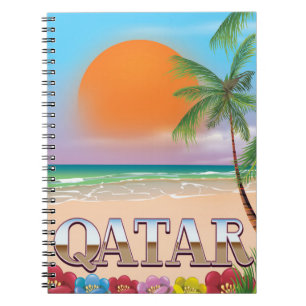 Caderno Espiral cartaz de viagem para o Catar