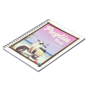 Caderno Espiral Cartaz de viagem Puglia Itália.