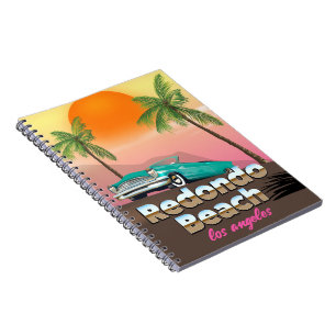 Caderno Espiral Cartaz de viagem Redondo Beach LA