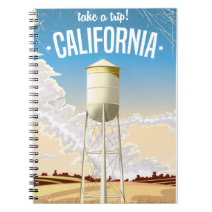 Caderno Espiral Cartaz de viagem retrô Faça uma Viagem Califórnia