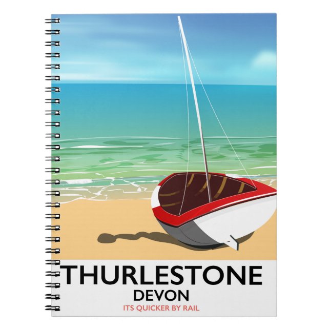 Caderno Espiral Cartaz de viagem Thurlestone South Devon (Frente)